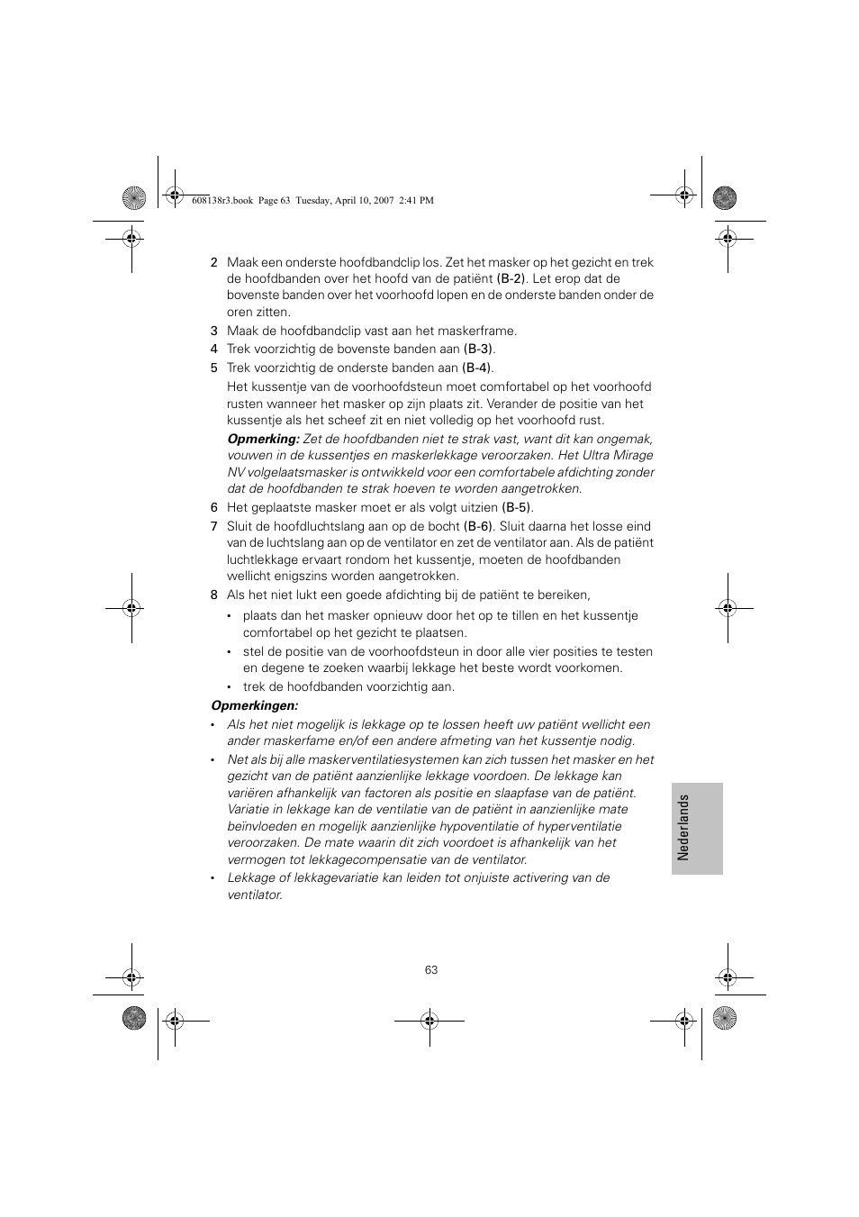 ResMed Non-Vented Full Face Mask Ultra Mirage User Manual | Page 67 / 74