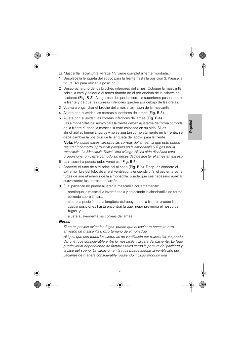 ResMed ULTRAMIRAGE 608140/20611 User Manual | Page 27 / 44