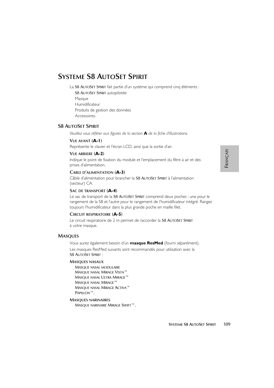 S8 a, Ysteme, Pirit | ResMed escape s8 User Manual | Page 113 / 358