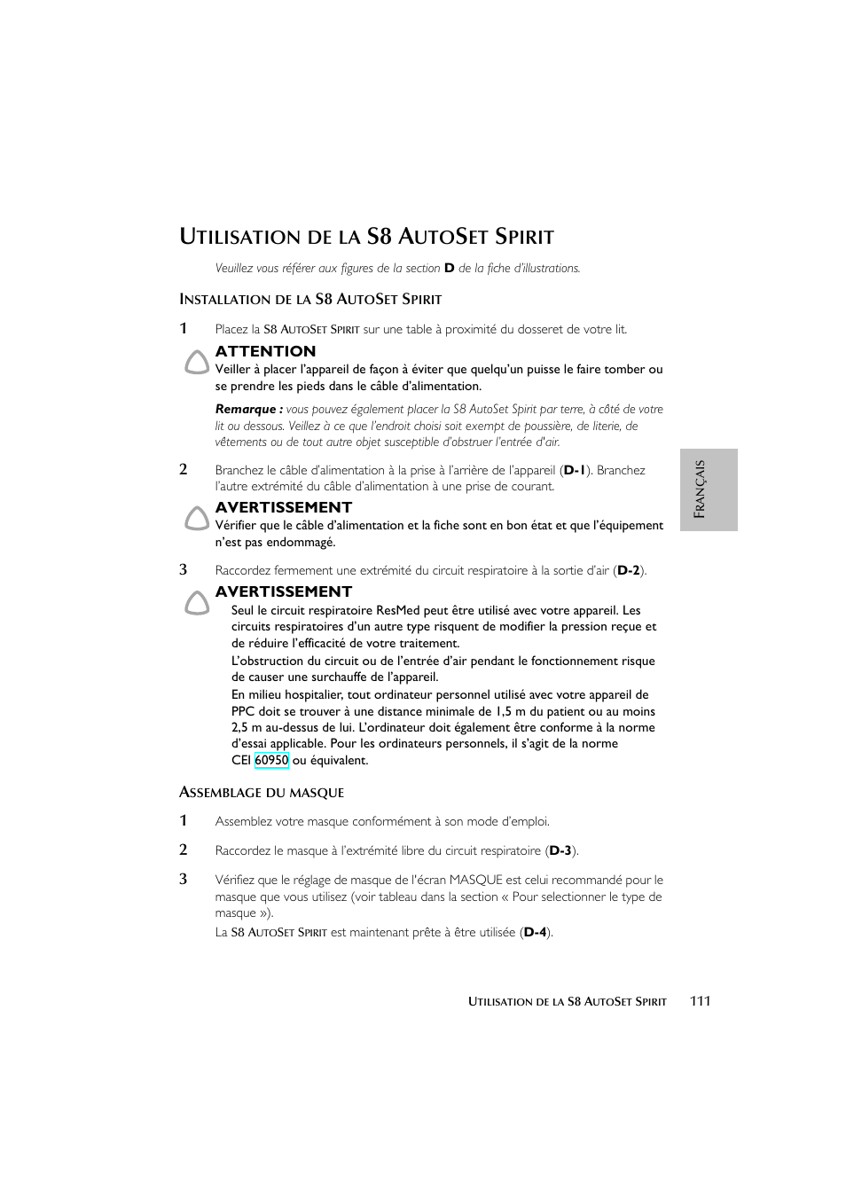 S8 a, Tilisation, Pirit | ResMed escape s8 User Manual | Page 115 / 358