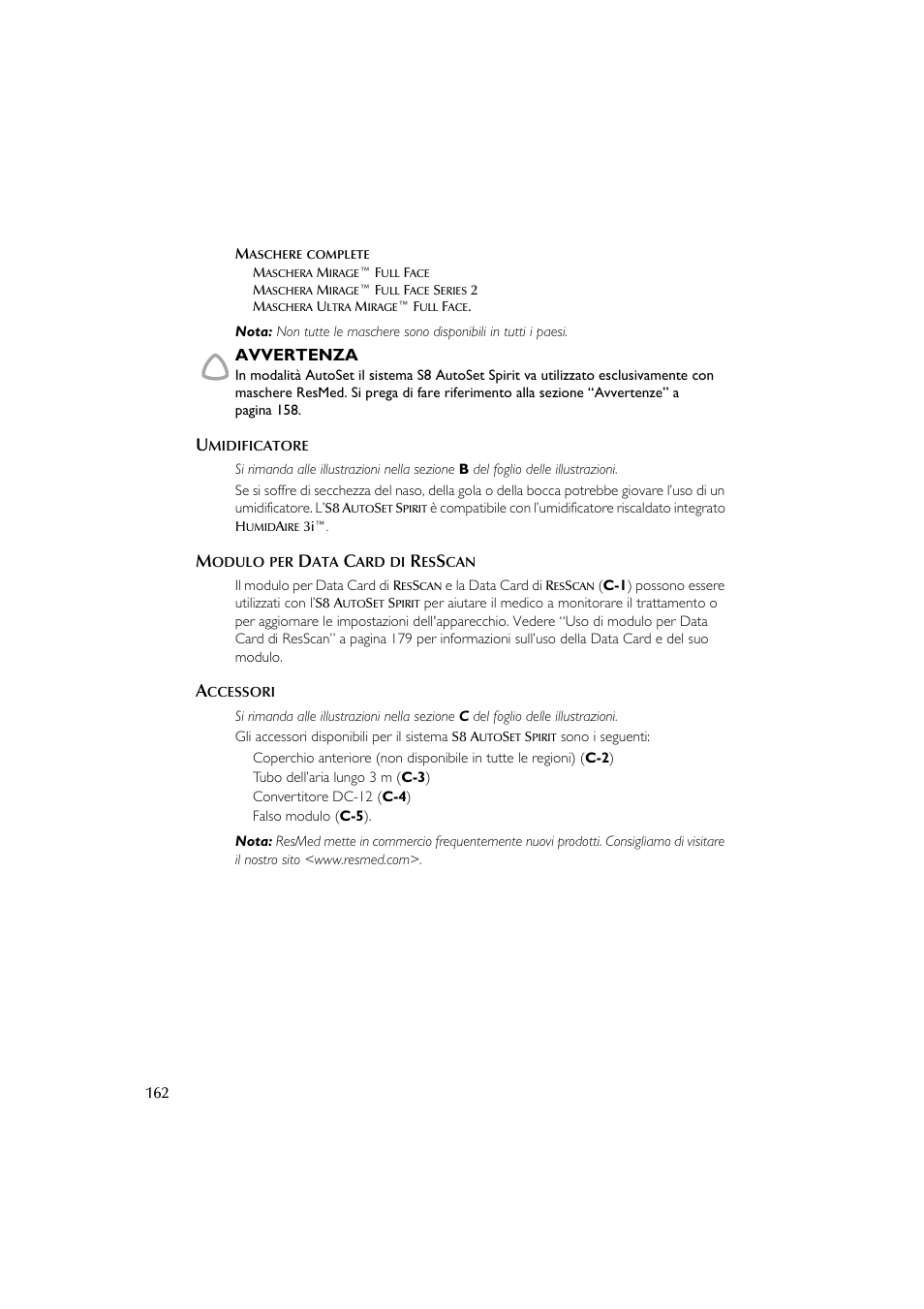 ResMed escape s8 User Manual | Page 166 / 358