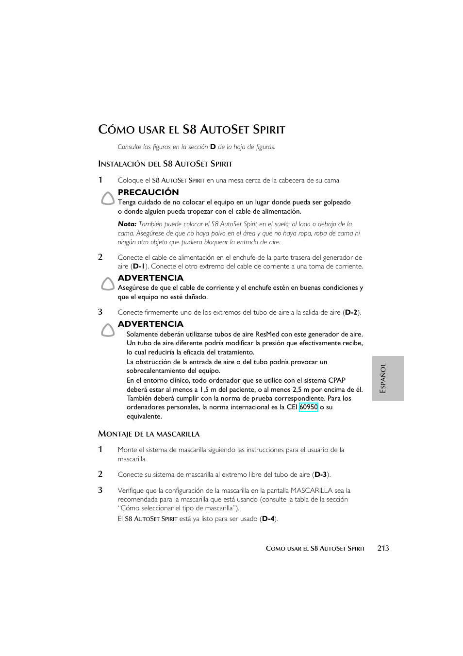 S8 a, Usar, Pirit | ResMed escape s8 User Manual | Page 217 / 358