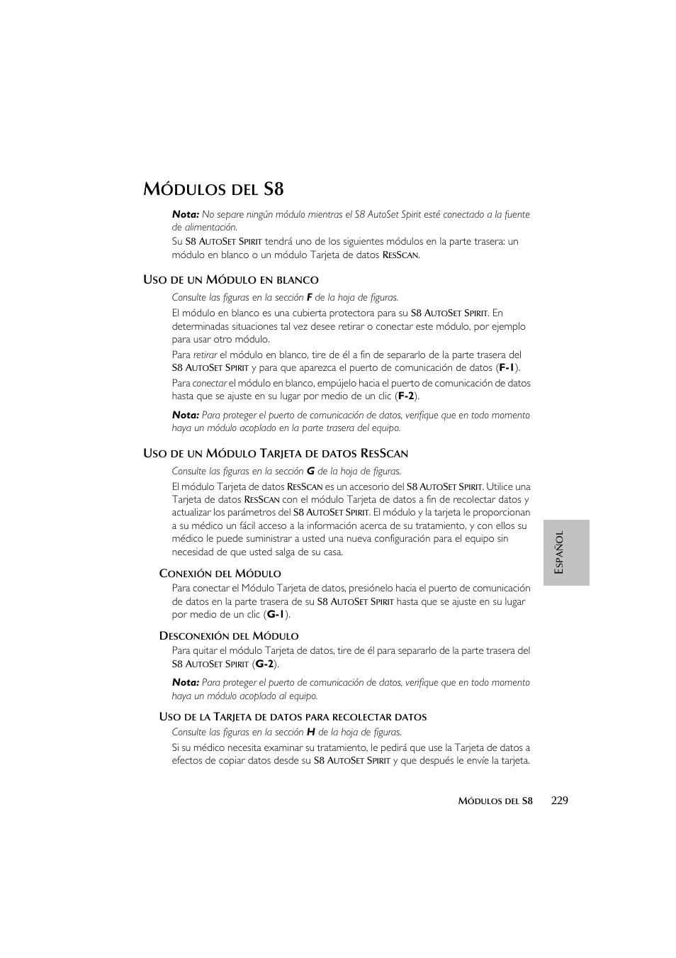 Ódulos | ResMed escape s8 User Manual | Page 233 / 358