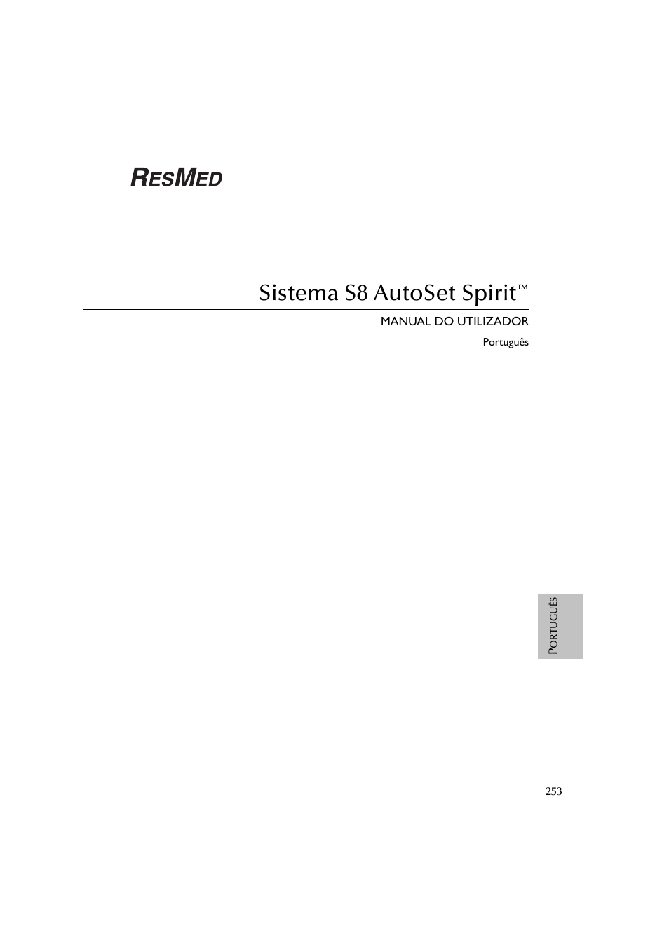 Sistema s8 autoset spirit | ResMed escape s8 User Manual | Page 257 / 358