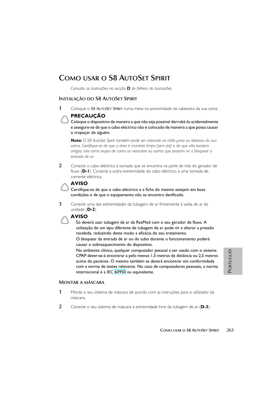 S8 a, Usar, Pirit | ResMed escape s8 User Manual | Page 267 / 358