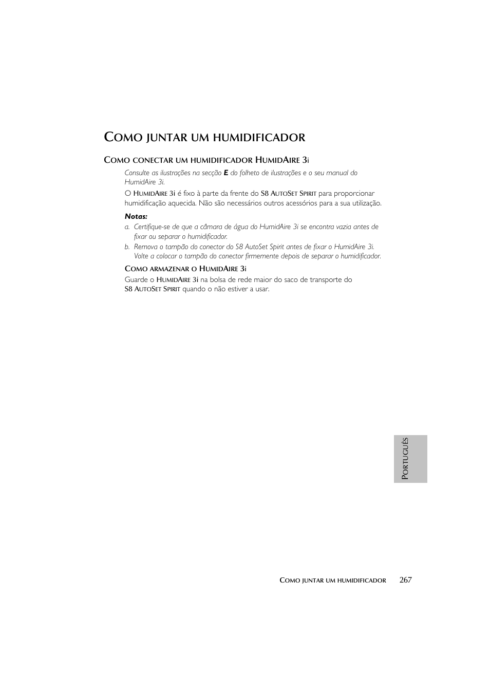 Juntar, Humidificador | ResMed escape s8 User Manual | Page 271 / 358