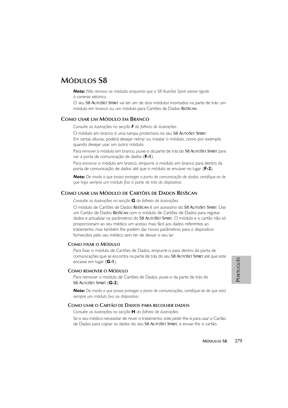 Ódulos | ResMed escape s8 User Manual | Page 283 / 358