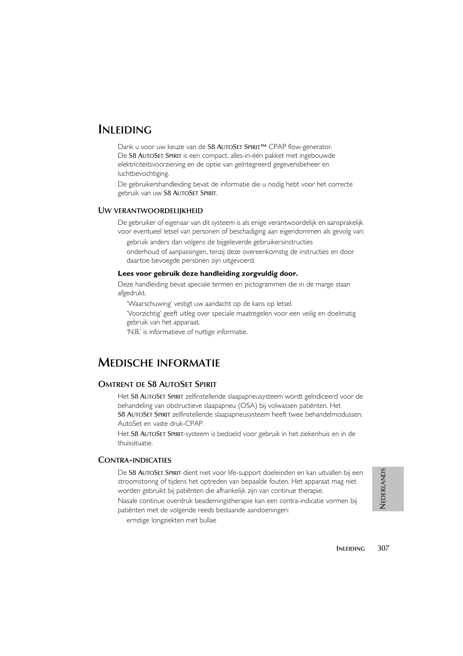 Nleiding, Edische, Informatie | S8 a | ResMed escape s8 User Manual | Page 311 / 358