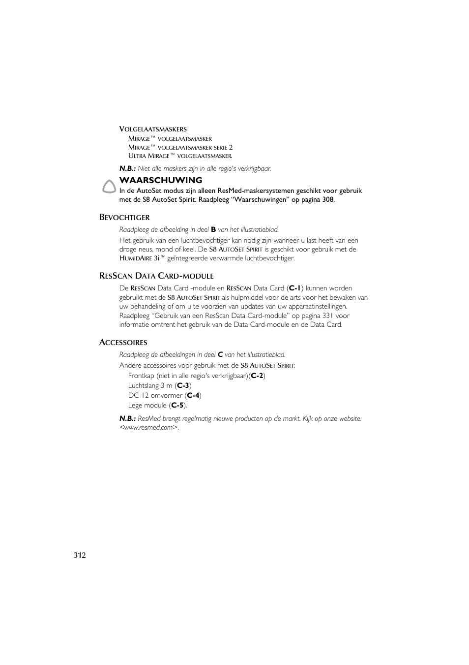 ResMed escape s8 User Manual | Page 316 / 358