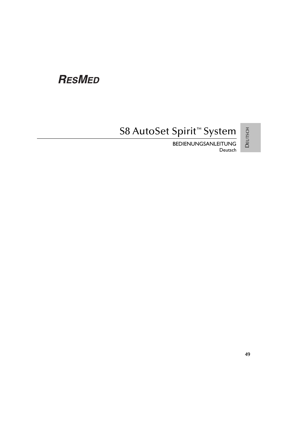 S8 autoset spirit, System | ResMed escape s8 User Manual | Page 53 / 358