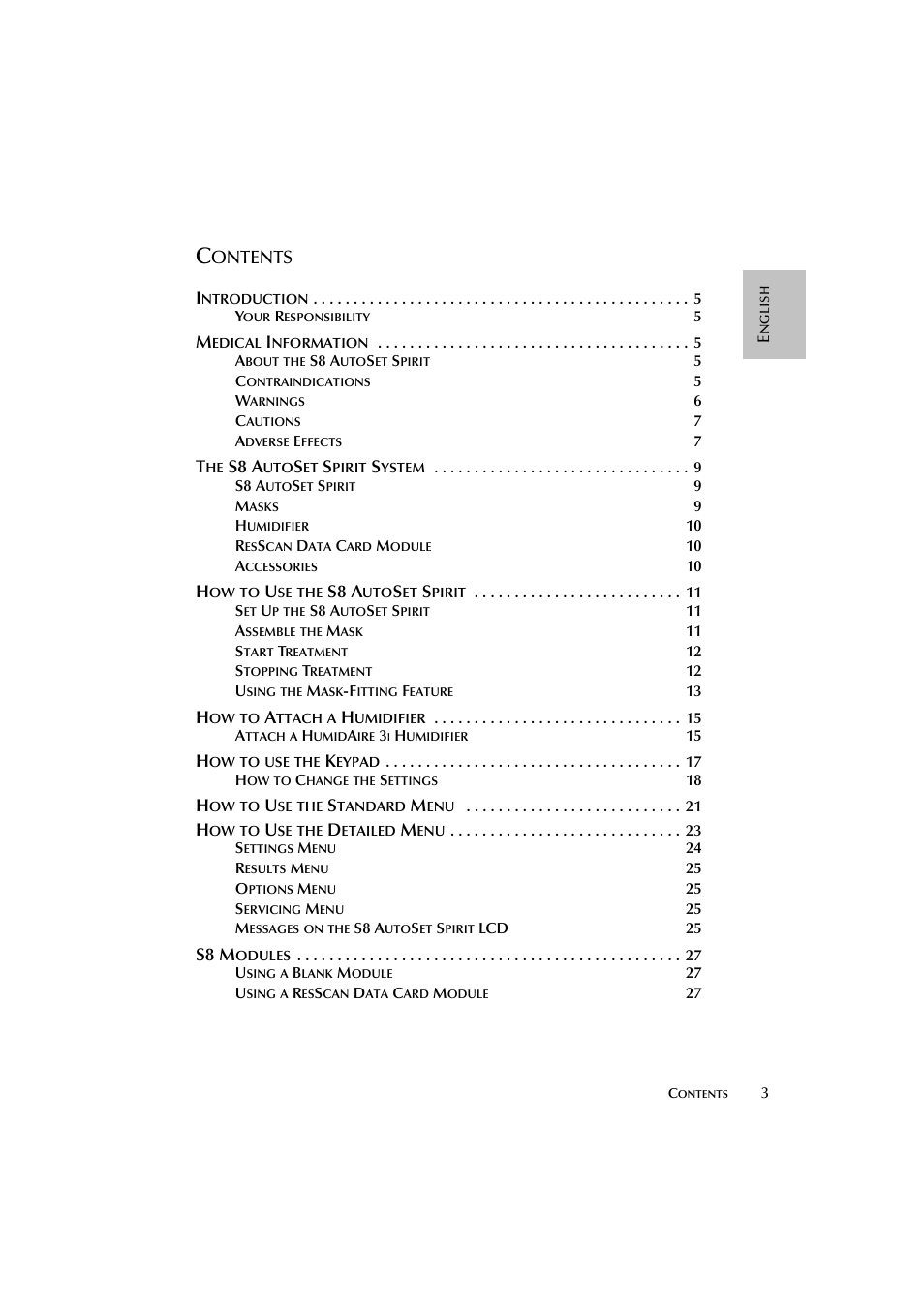 Ontents | ResMed escape s8 User Manual | Page 7 / 358