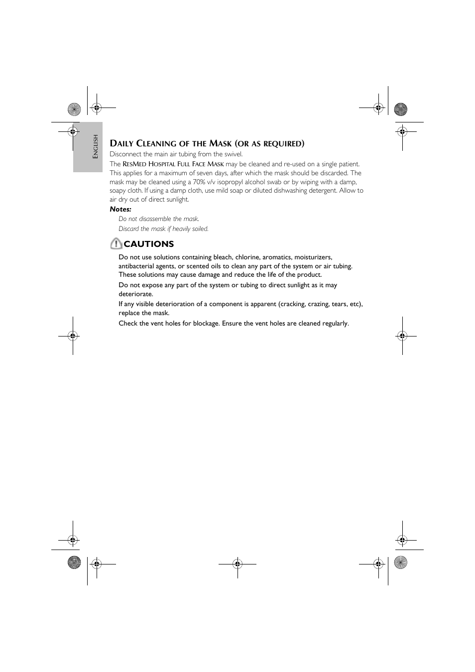 ResMed Hospital Full Face Mask User Manual | Page 4 / 48