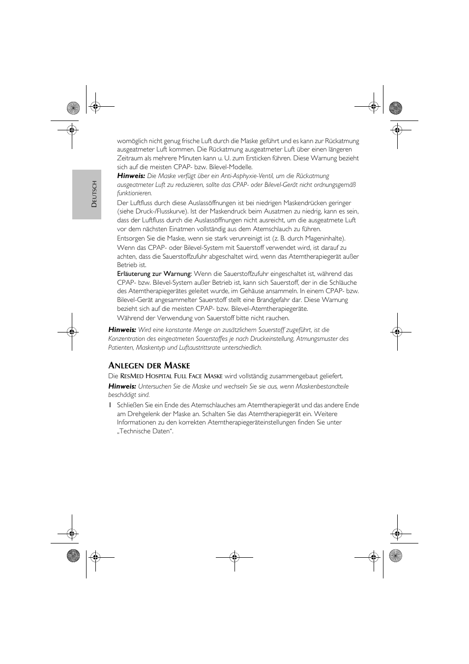 ResMed Hospital Full Face Mask User Manual | Page 8 / 48