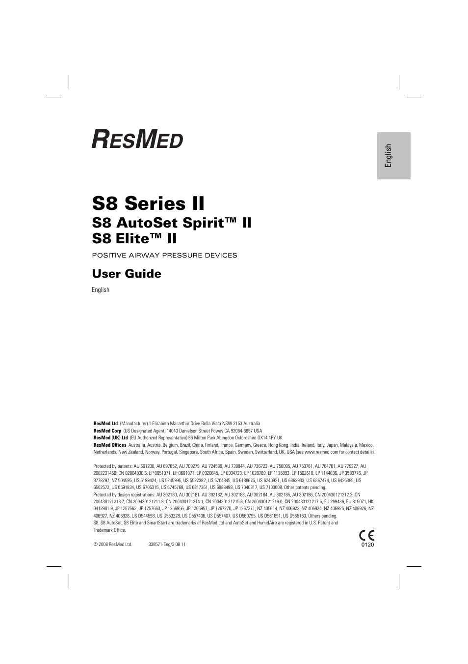 ResMed Positive AirwAy Pressure Device S8 Elite II User Manual | 19 pages