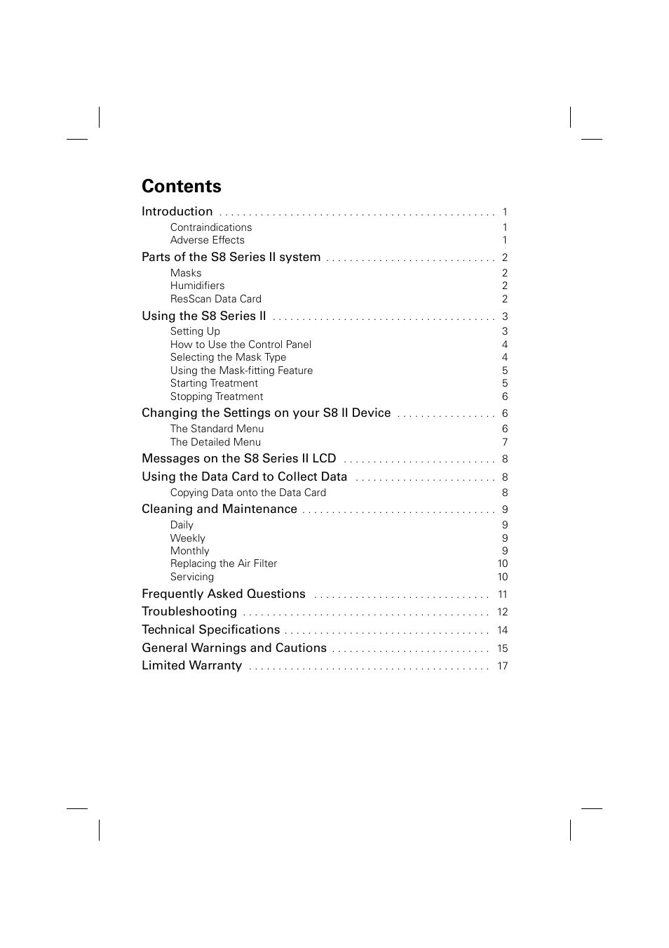 ResMed Positive AirwAy Pressure Device S8 Elite II User Manual | Page 2 / 19