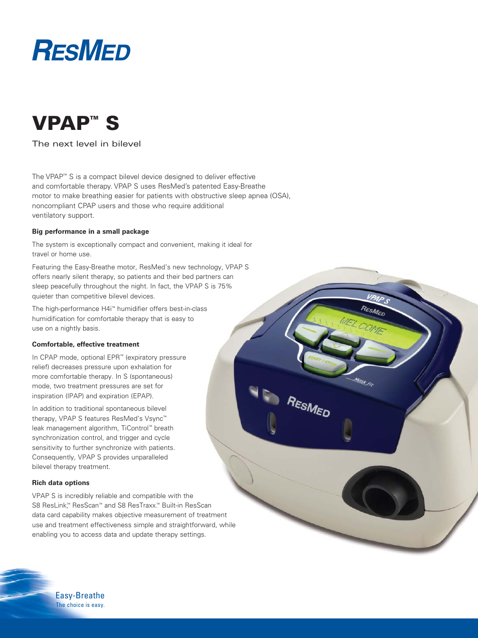 ResMed VPAP S User Manual | 2 pages