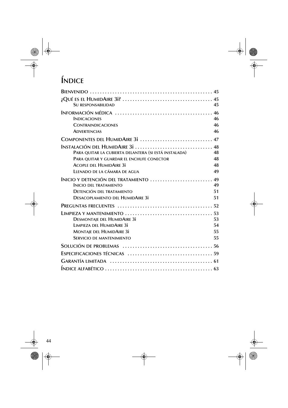 Ndice | ResMed HumidAire 3i User Manual | Page 49 / 91