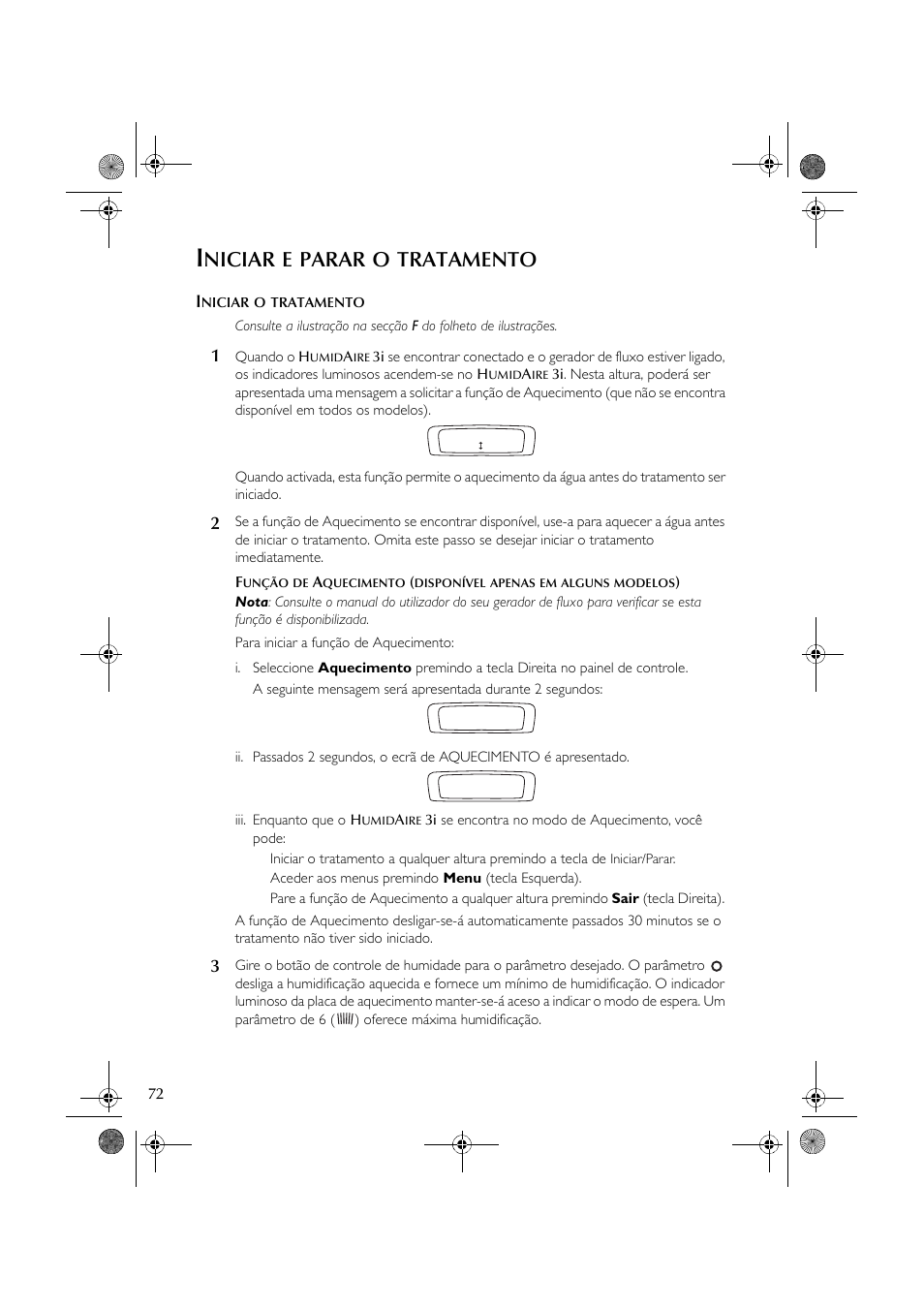 Niciar, Parar, Tratamento | ResMed HumidAire 3i User Manual | Page 77 / 91