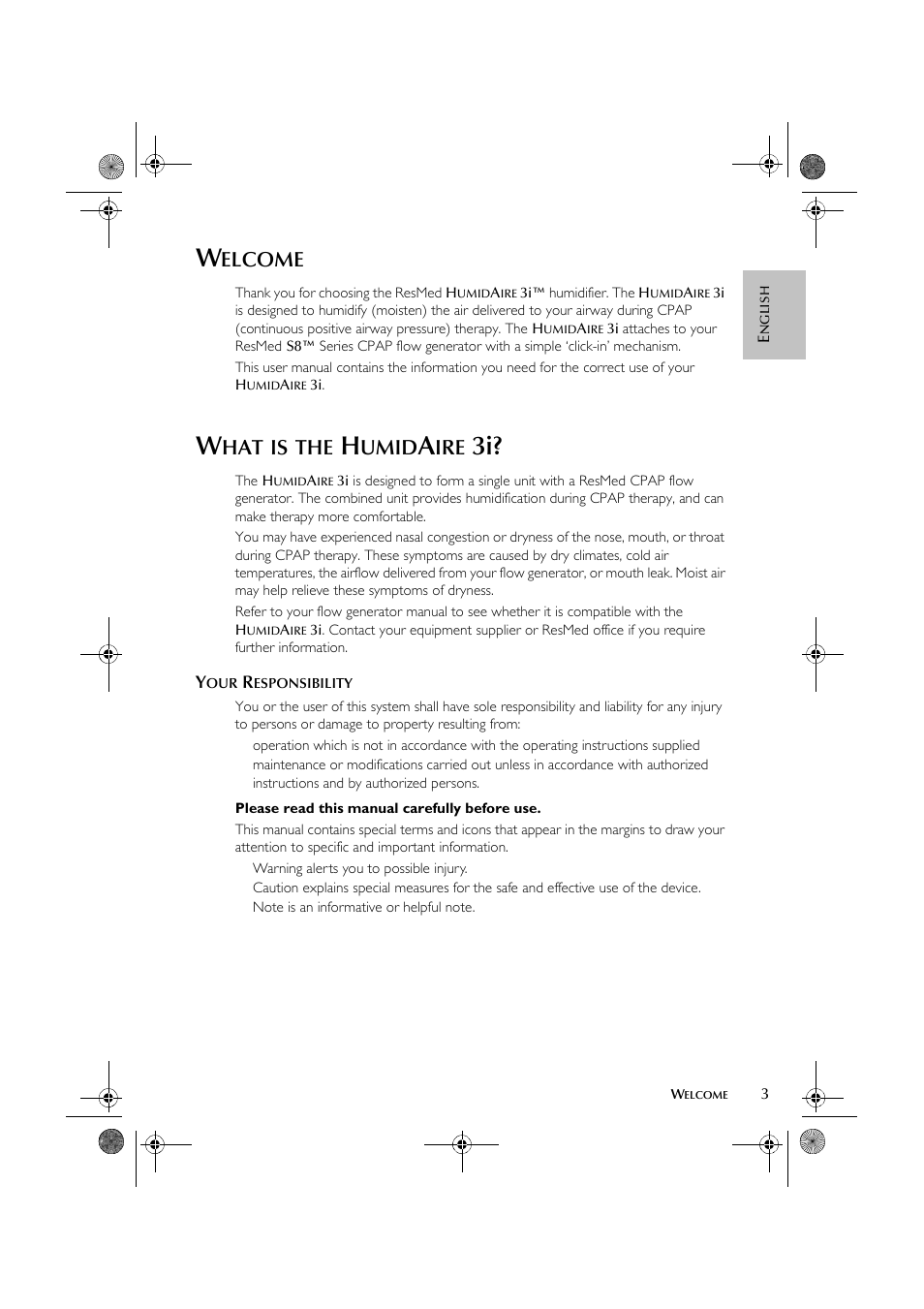 Elcome, Umid | ResMed HumidAire 3i User Manual | Page 8 / 91