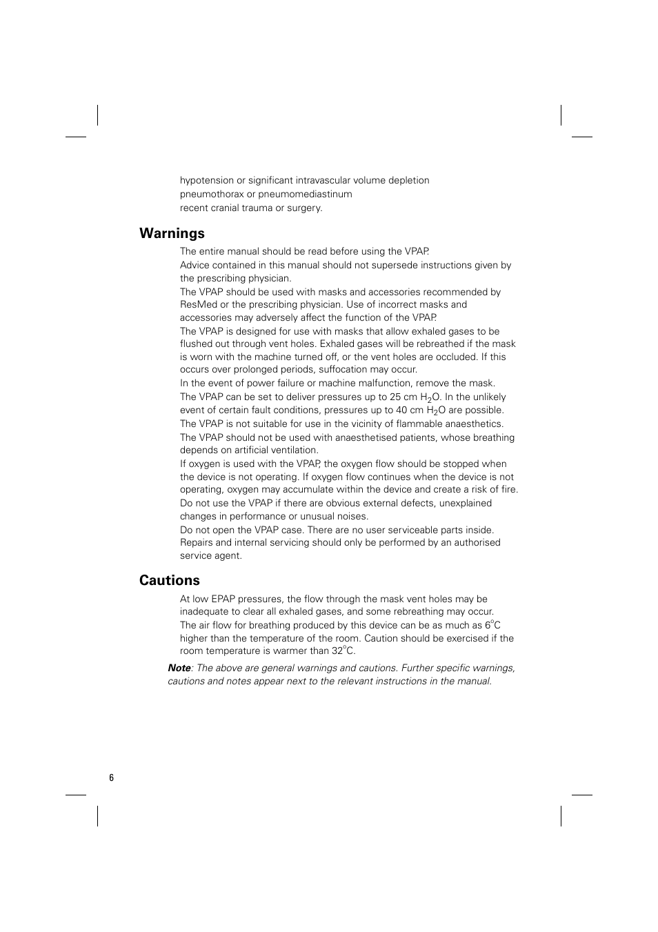 Warnings, Cautions | ResMed VPAP III & III ST User Manual | Page 12 / 348