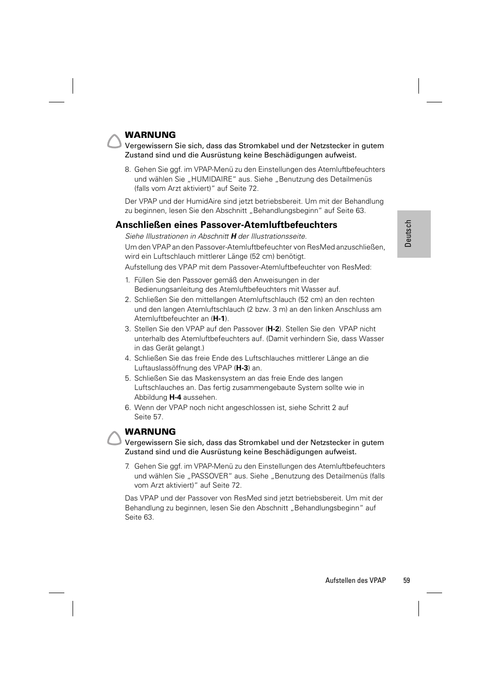 ResMed VPAP III & III ST User Manual | Page 65 / 348