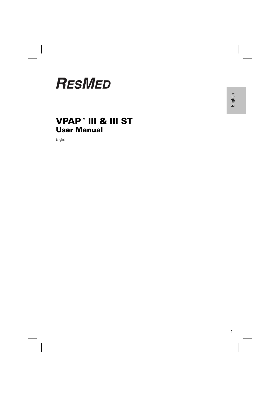 Vpap, Iii & iii st, User manual | ResMed VPAP III & III ST User Manual | Page 7 / 348