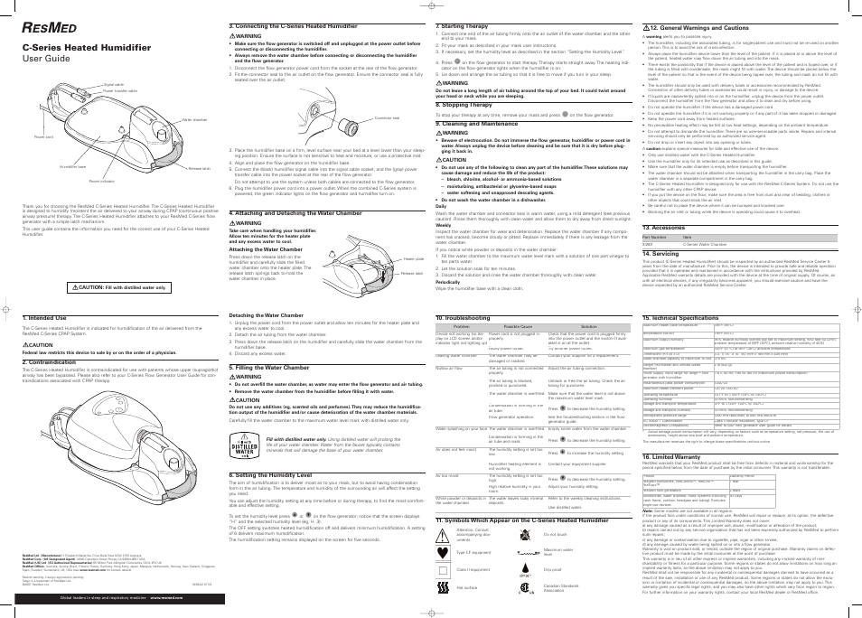 ResMed C-Series User Manual | 2 pages