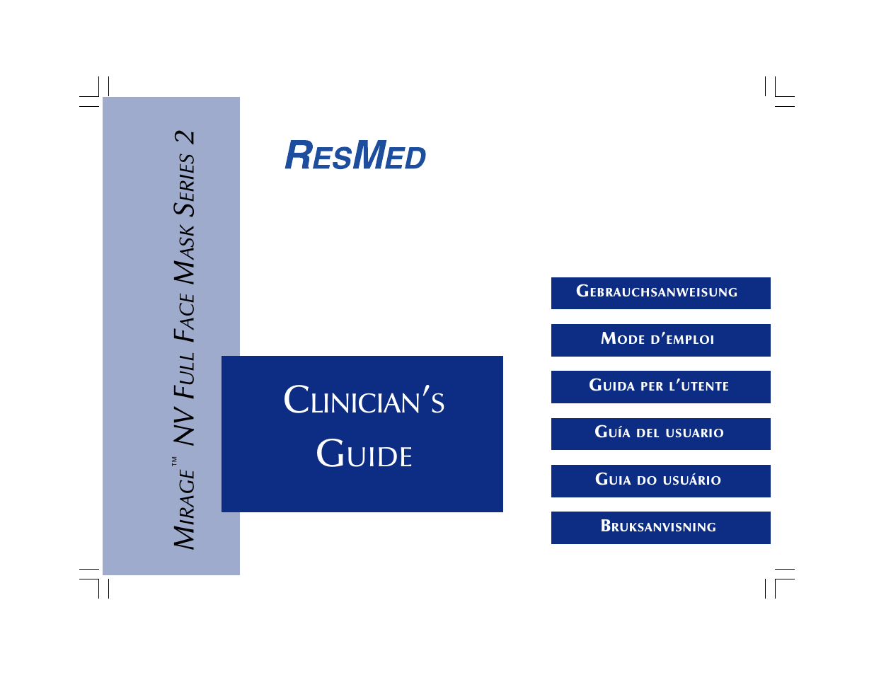 ResMed Mirage NV Full Face Mask Series 2 User Manual | 83 pages