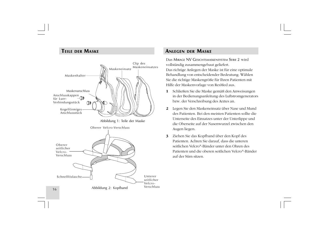 ResMed Mirage NV Full Face Mask Series 2 User Manual | Page 18 / 83