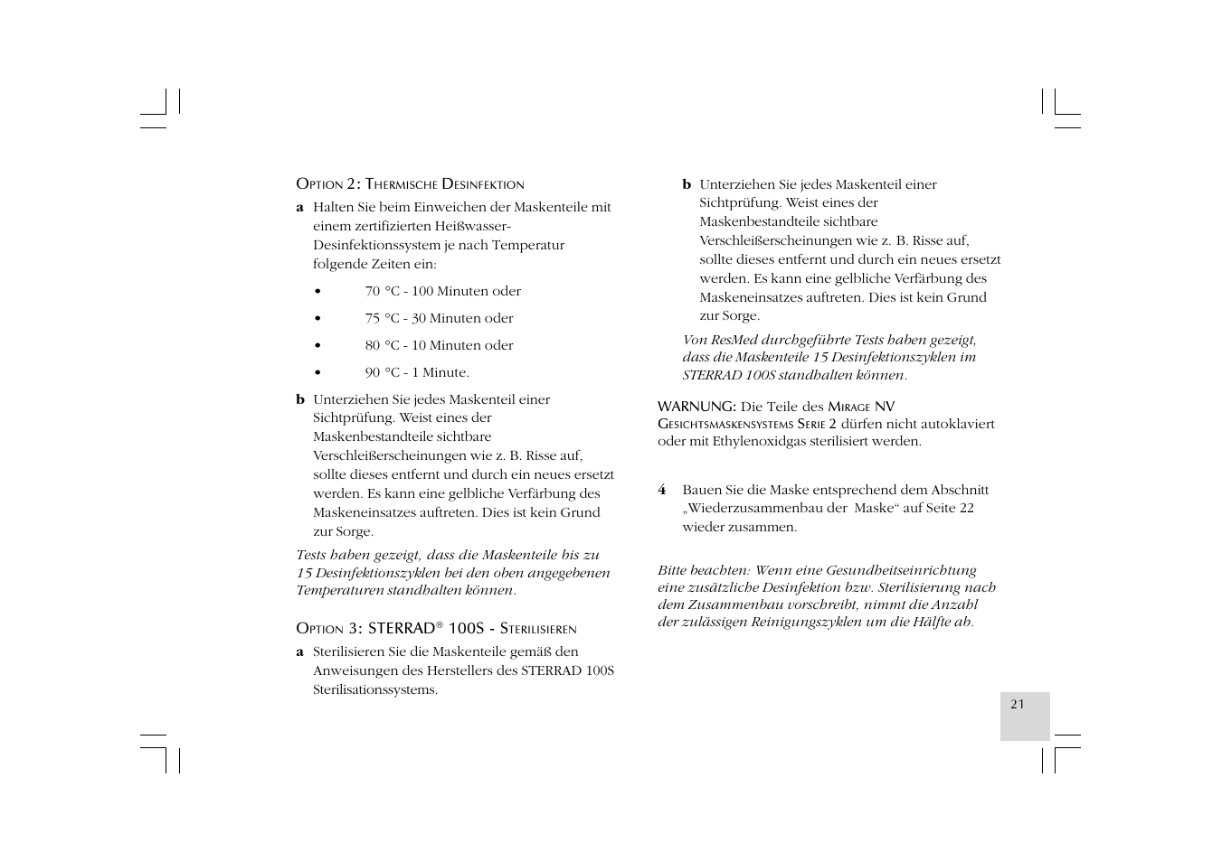 ResMed Mirage NV Full Face Mask Series 2 User Manual | Page 23 / 83