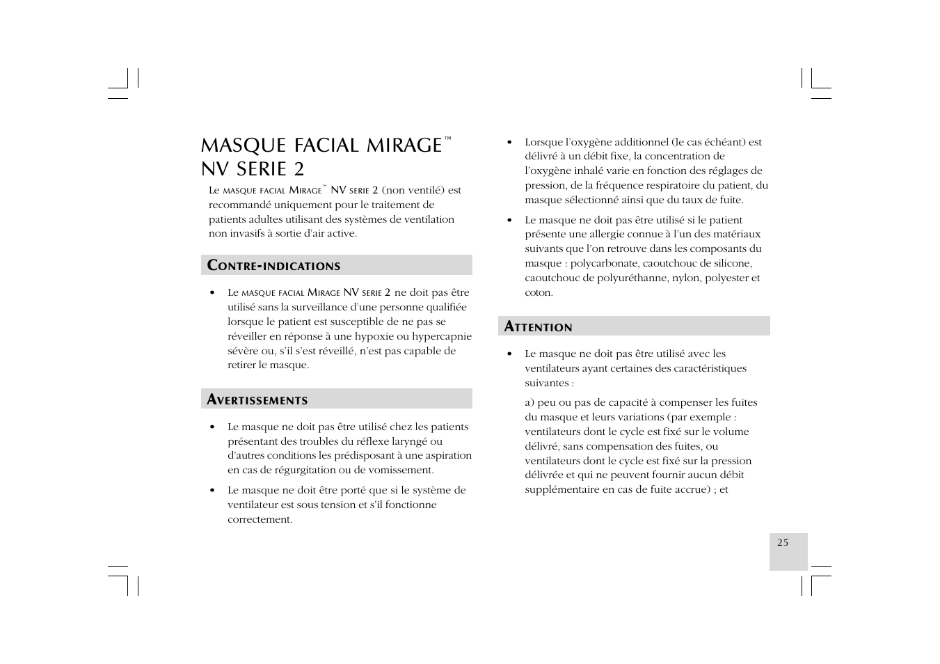 Masque facial mirage, Nv serie 2 | ResMed Mirage NV Full Face Mask Series 2 User Manual | Page 27 / 83