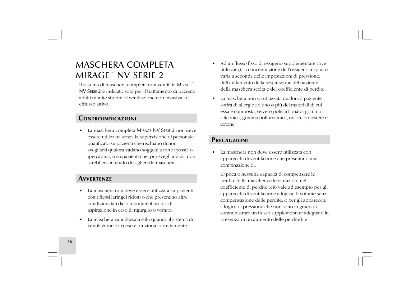 Maschera completa mirage, Nv serie 2 | ResMed Mirage NV Full Face Mask Series 2 User Manual | Page 38 / 83