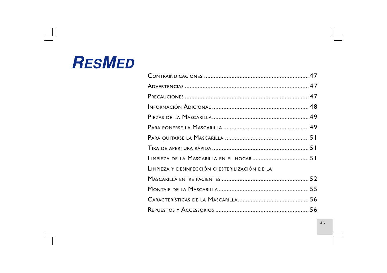 ResMed Mirage NV Full Face Mask Series 2 User Manual | Page 48 / 83