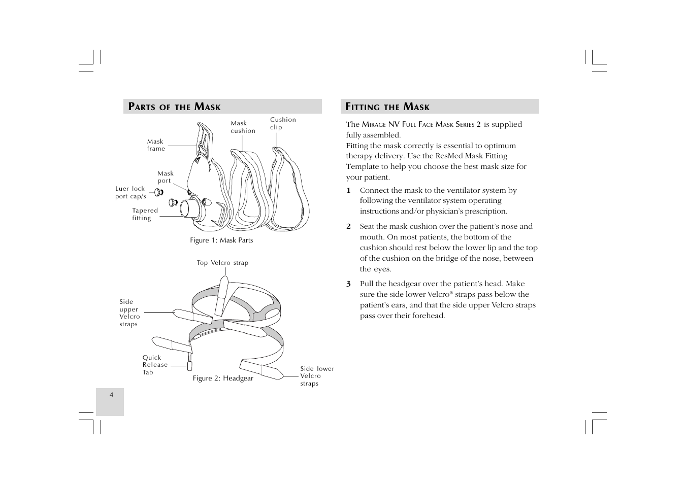 ResMed Mirage NV Full Face Mask Series 2 User Manual | Page 6 / 83