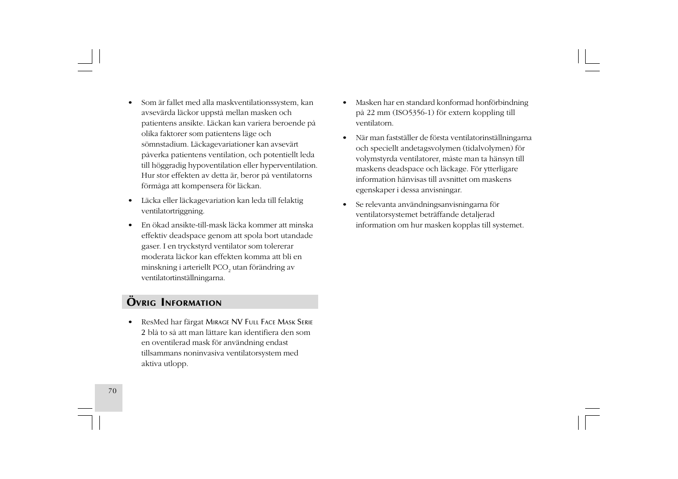 ResMed Mirage NV Full Face Mask Series 2 User Manual | Page 72 / 83