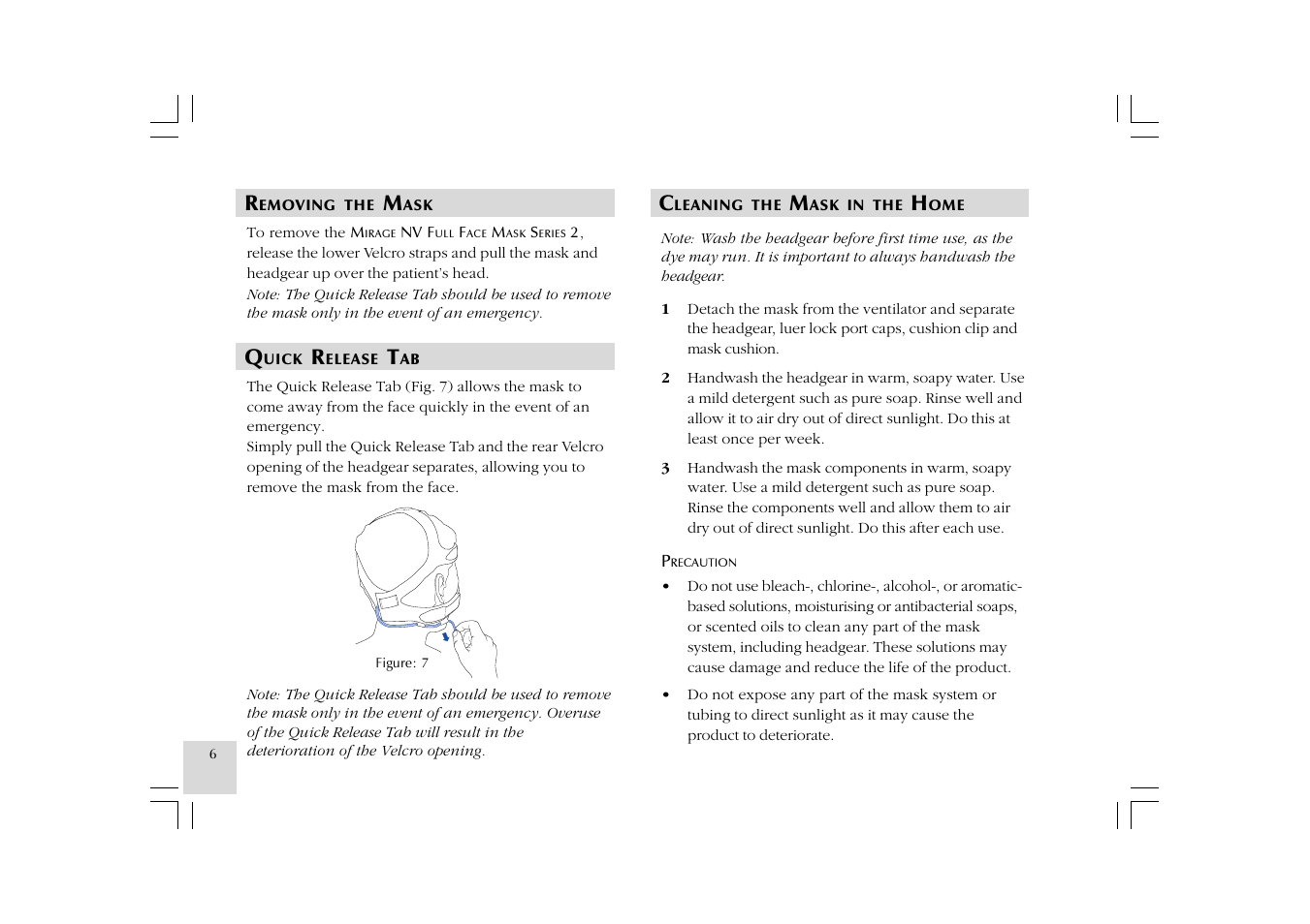 ResMed Mirage NV Full Face Mask Series 2 User Manual | Page 8 / 83