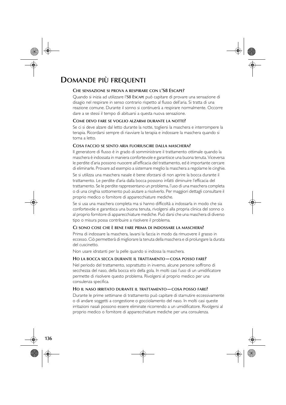 Omande, Frequenti | ResMed S8 User Manual | Page 141 / 269