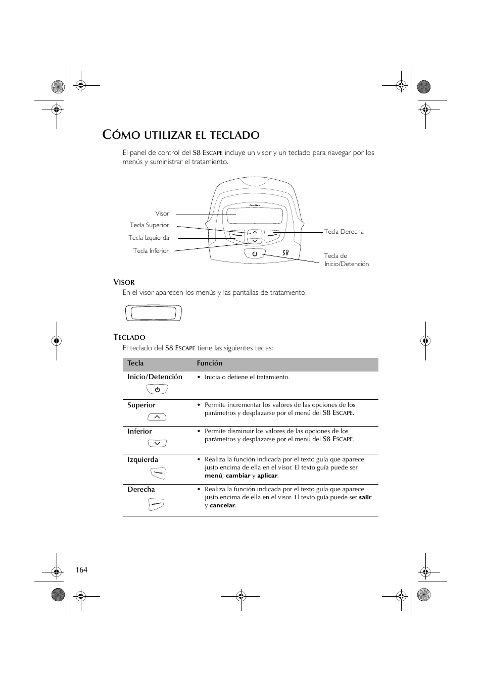 Utilizar, Teclado | ResMed S8 User Manual | Page 169 / 269