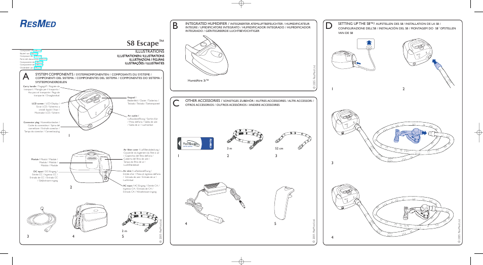 S8 escape | ResMed S8 User Manual | Page 2 / 269