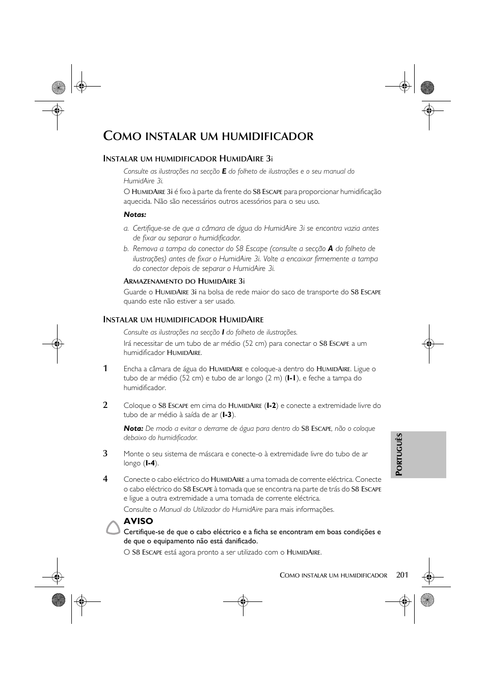 Instalar, Humidificador | ResMed S8 User Manual | Page 206 / 269