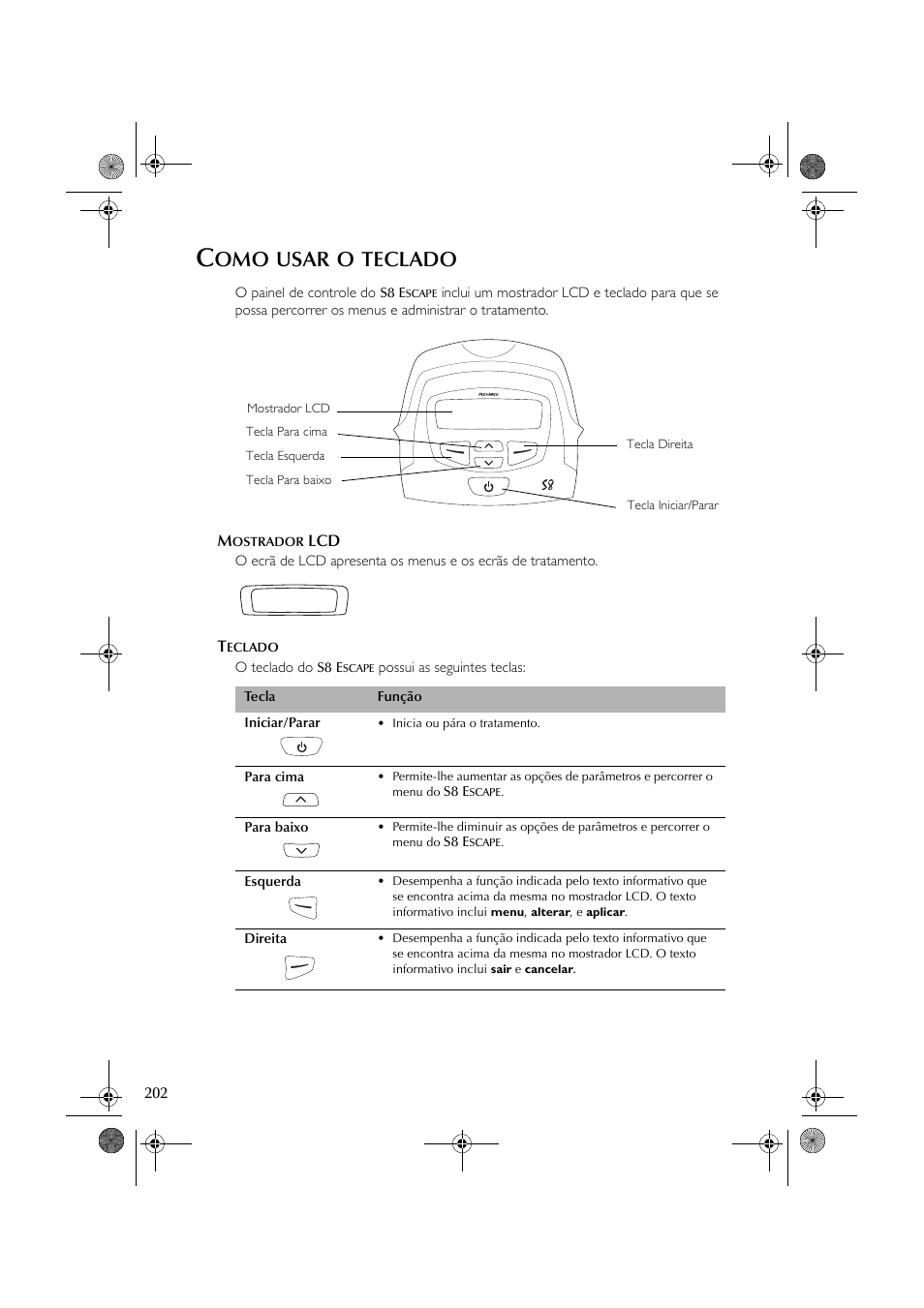 Usar, Teclado | ResMed S8 User Manual | Page 207 / 269