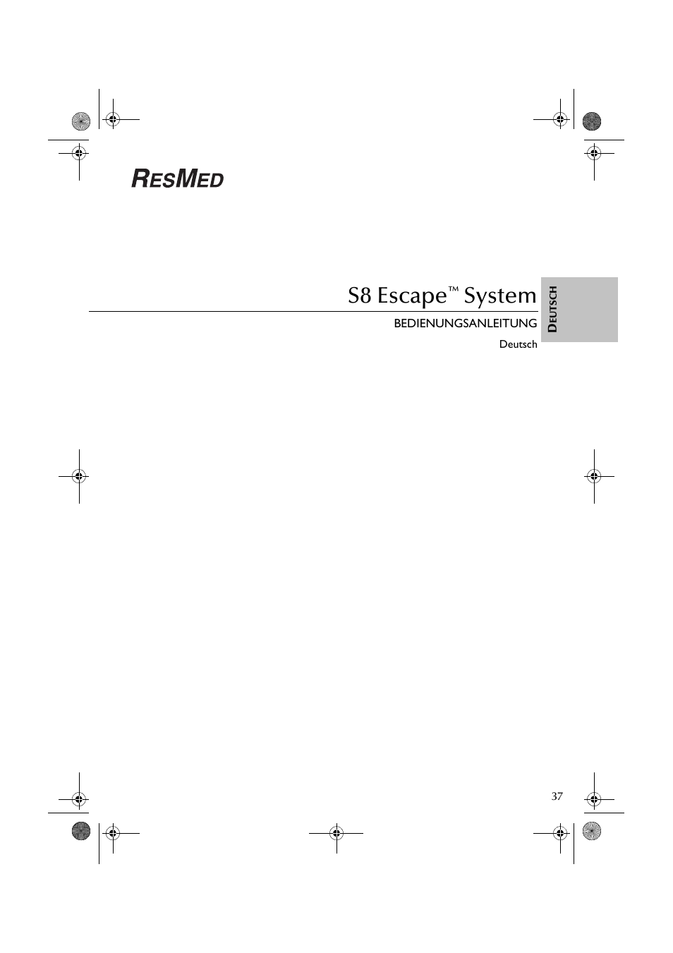 S8 escape, System | ResMed S8 User Manual | Page 42 / 269