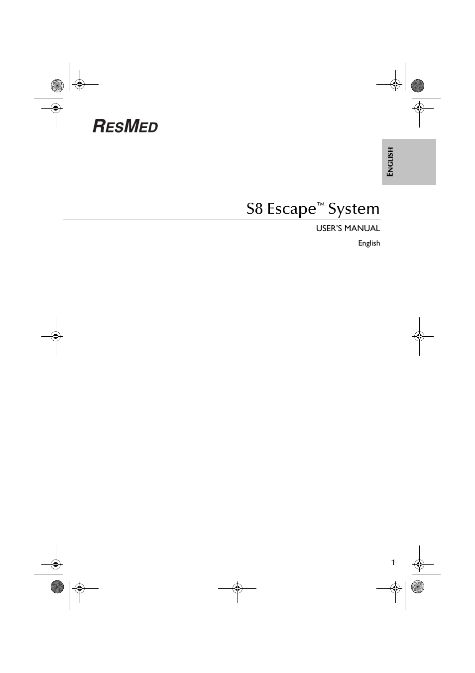 S8 escape, System | ResMed S8 User Manual | Page 6 / 269