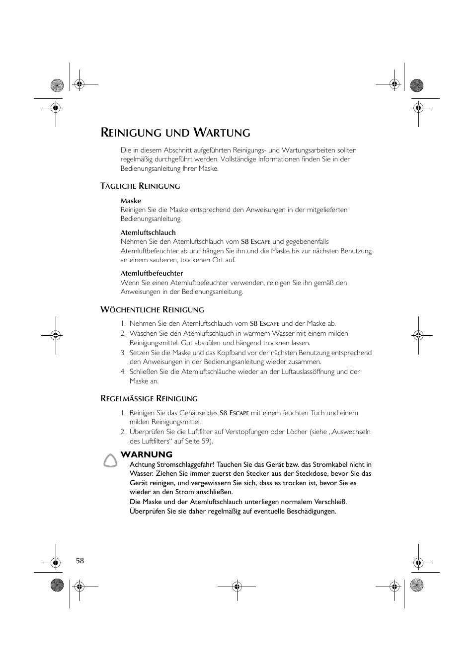 Einigung, Artung | ResMed S8 User Manual | Page 63 / 269
