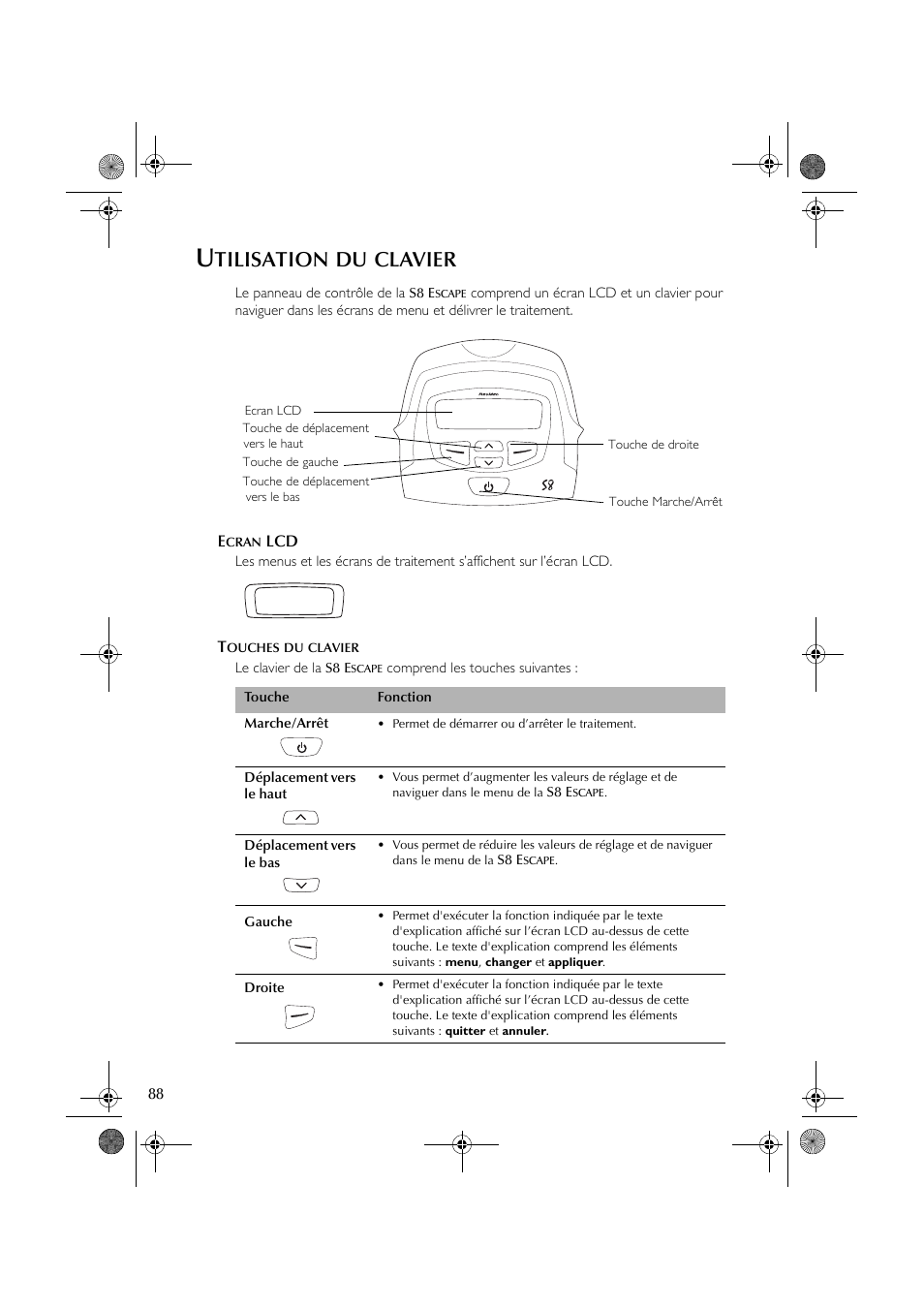 Tilisation, Clavier | ResMed S8 User Manual | Page 93 / 269