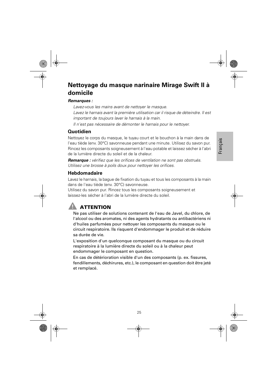 ResMed MIRAGE SWIFT II 60891/1 User Manual | Page 29 / 76