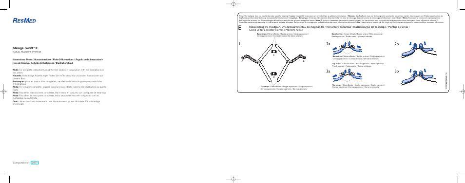 2b 2a 1, 3b 3a, Mirage swift | ResMed MIRAGE SWIFT II 60891/1 User Manual | Page 4 / 76