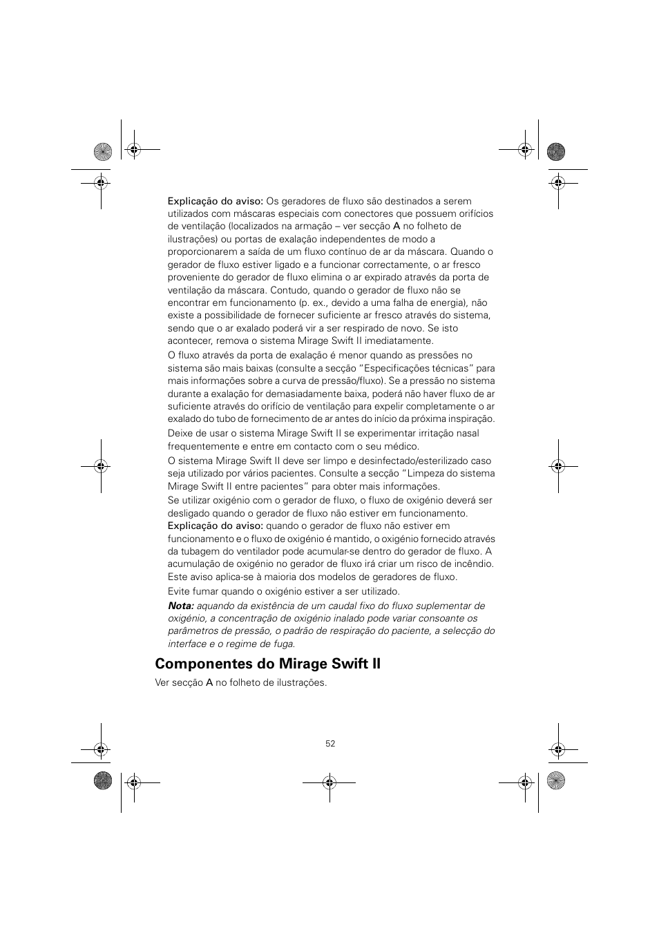 Componentes do mirage swift ii | ResMed MIRAGE SWIFT II 60891/1 User Manual | Page 56 / 76