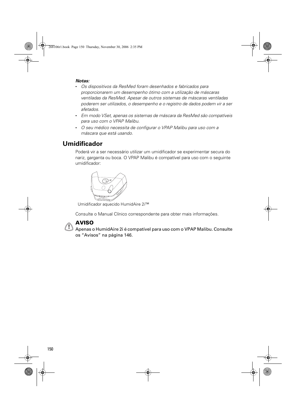 Umidificador | ResMed C16389 User Manual | Page 155 / 193