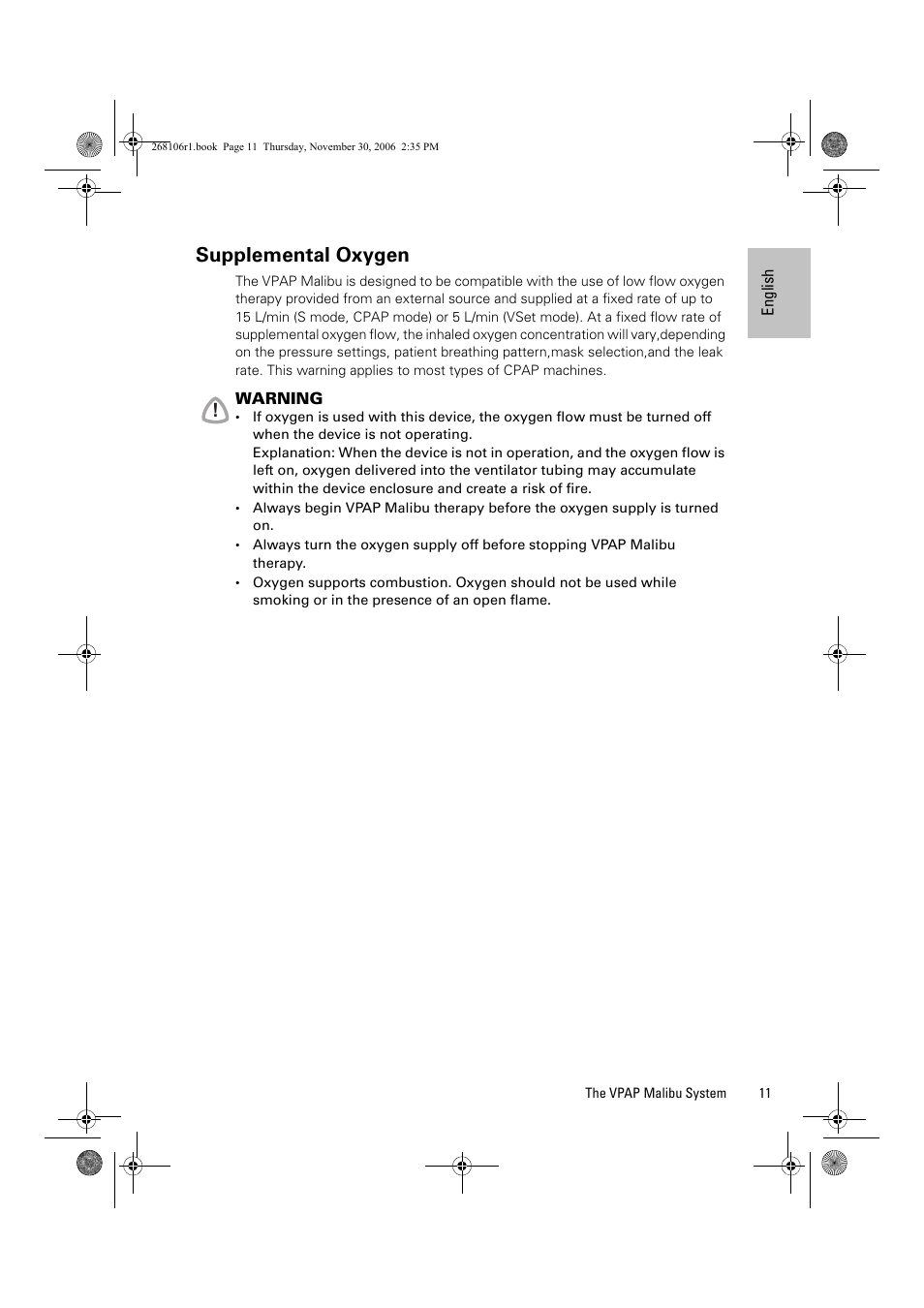 Supplemental oxygen | ResMed C16389 User Manual | Page 16 / 193